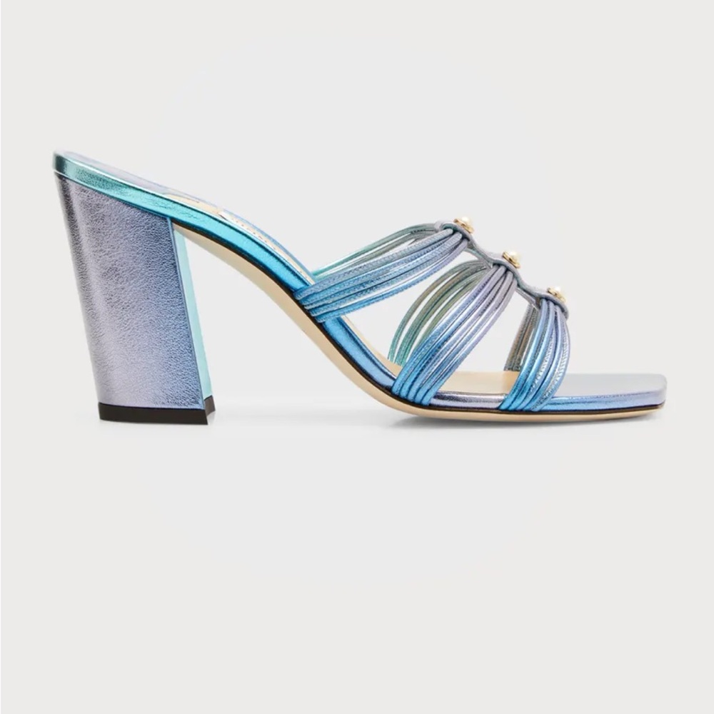 Jimmy Choo Kayla 85m Metallic Wisteria/ Smoky Blue Heel